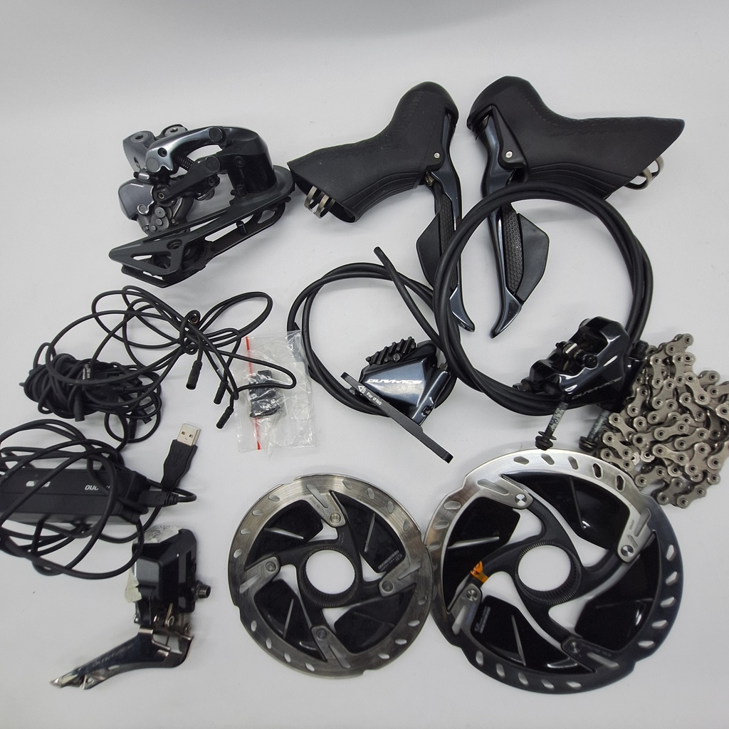 (Used) Kit Set SHIMANO Dura ace DI2 11 speed (brifter,caliper,fd,rd,chain,rotor,Battery,Charger)
