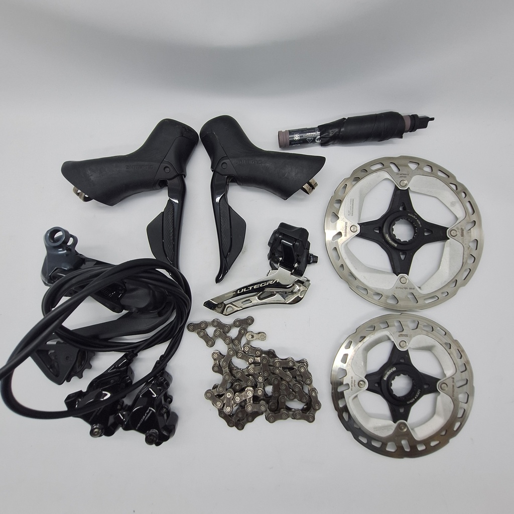 (Used) Kit Set SHIMANO Ultegra Di2 12 speed R-8170 (brifter,caliper,fd,rd,rotor,chain,Battery,Charger)