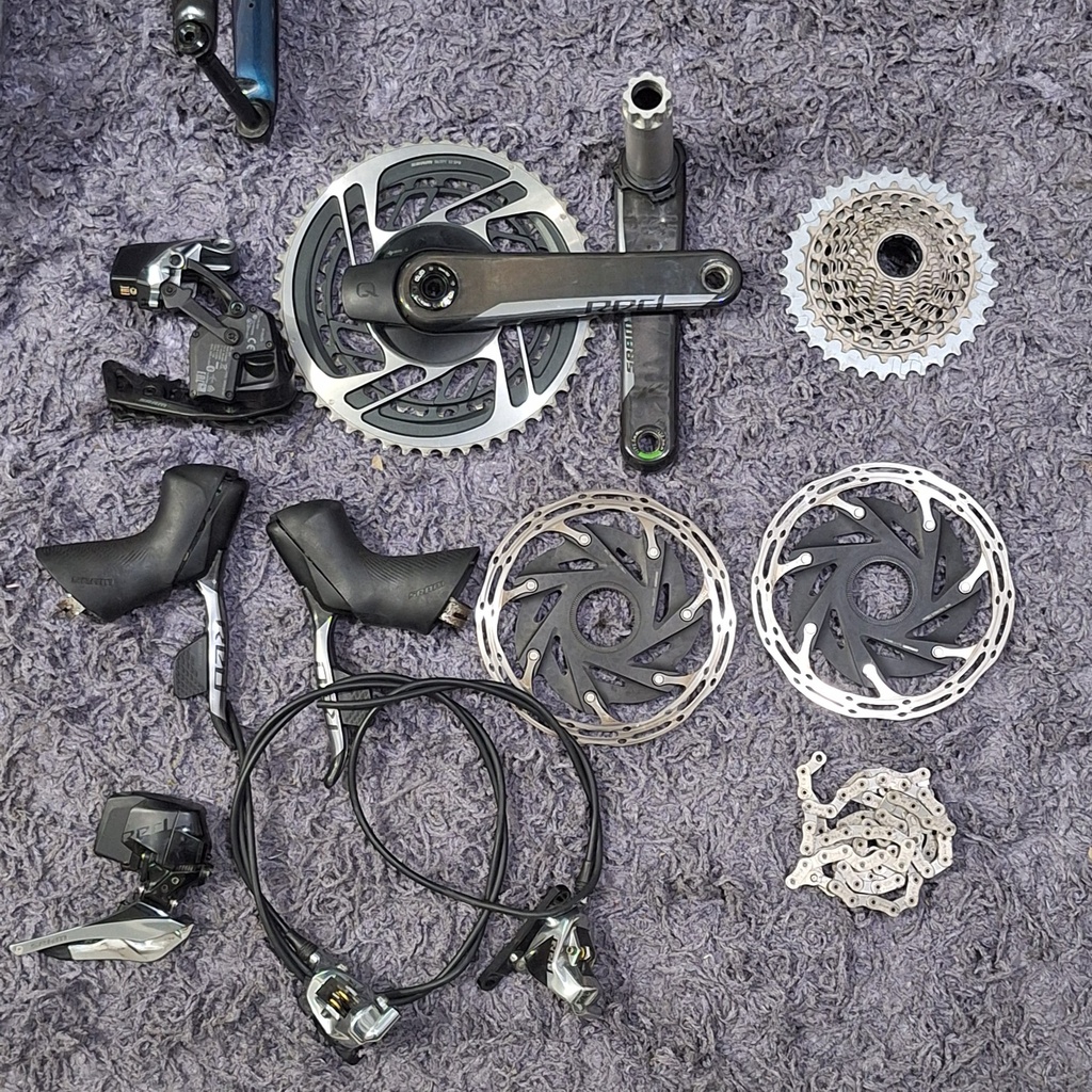 (Used) Kit Set SRAM Red D1 (brifter,caliper,rd,fd,rotor,chain,battery,charger)