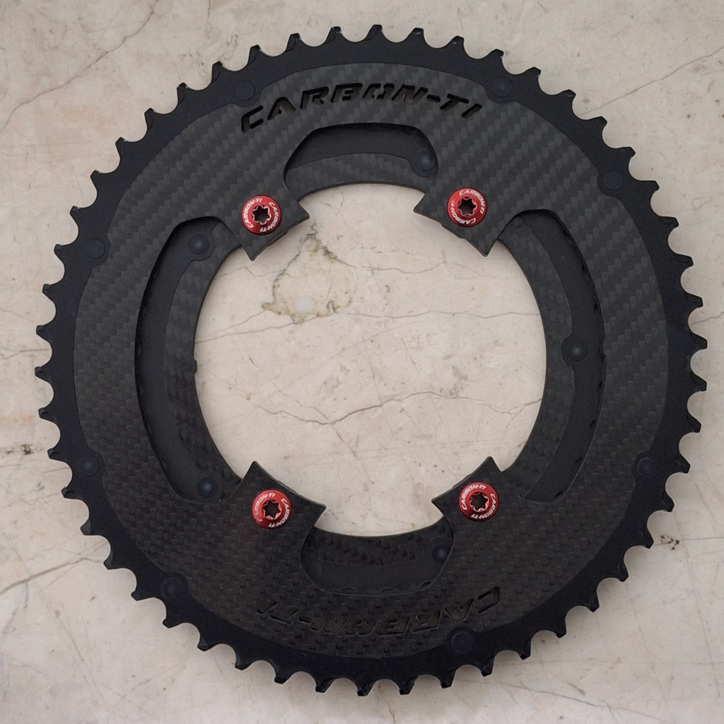 (Used) Chainring CARBON TI Sram 50/37 4 Arm BCD 110 X Carboring V2