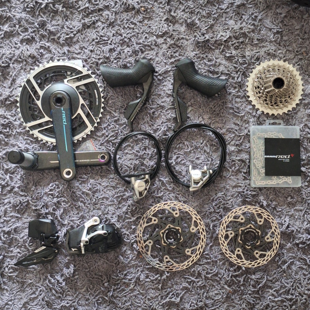 (Used) Kit Set SRAM Red E1 (Brifter,Caliper,Chain,FD,RD,Rotor CarbonTI,Battery,Charger)