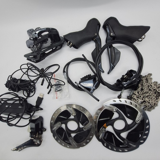(Used) Kit Set SHIMANO Dura ace DI2 11 speed (brifter,caliper,fd,rd,chain,rotor,Battery,Charger)