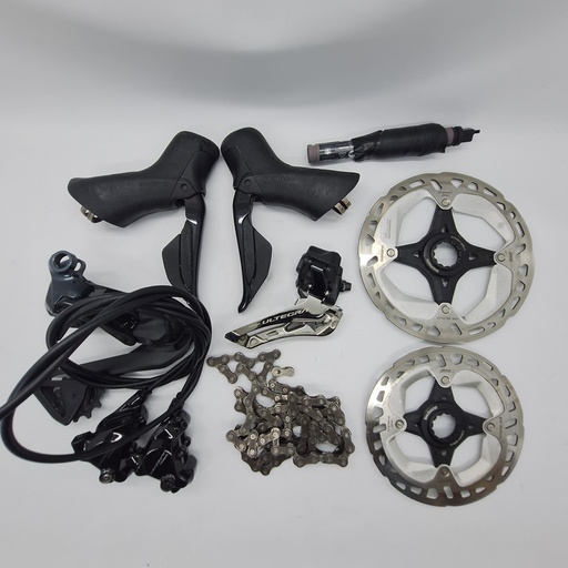 (Used) Kit Set SHIMANO Ultegra Di2 12 speed R-8170 (brifter,caliper,fd,rd,rotor,chain,Battery,Charger)