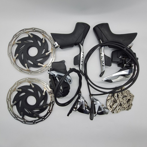 (Used) Kit Set SRAM Red D1 (brifter,caliper,rd,fd,rotor,chain,battery)