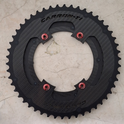 (Used) Chainring CARBON TI Sram 50/37 4 Arm BCD 110 X Carboring V2