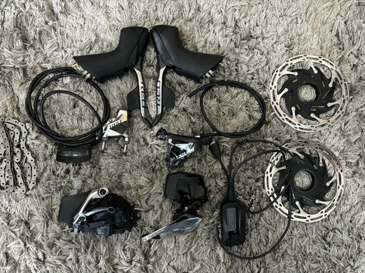 (Used) Kit Set SRAM Red D1 (brifter,caliper,rd,fd,rotor,chain,battery,charger)